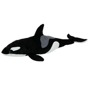 Nature Planet Knuffeldier orka - zachte pluche stof - veel details - zwart/wit - 54 cm