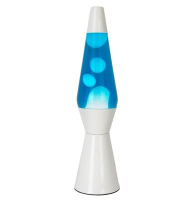 Fisura Lava Lamp Bullet - Witte Basis Met Blauwe Vloeistof En Witte Lava