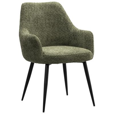 2e Halve Prijs Leen Bakker - Eetkamerstoel Noah - Polyester - Groen - 61x67x84 Cm