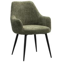 2e Halve Prijs Leen Bakker - Eetkamerstoel Noah - Polyester - Groen - 61x67x84 Cm