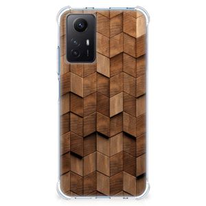 Stevig Telefoonhoesje voor Xiaomi Redmi Note 12s Wooden Cubes