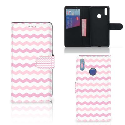 Huawei Y7 (2019) | Telefoon Hoesje | Waves Roze | Portemonnee hoesje