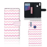 Huawei Y7 (2019) | Telefoon Hoesje | Waves Roze | Portemonnee hoesje