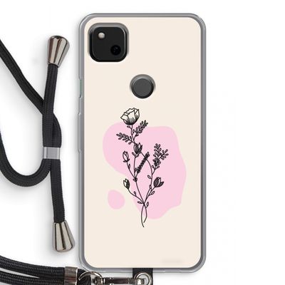 Roses are red: Pixel 4a Transparant Hoesje met koord