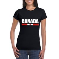 Zwart Canada supporter t-shirt voor dames - thumbnail