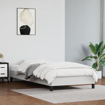 Bedframe kunstleer wit 100x200 cm
