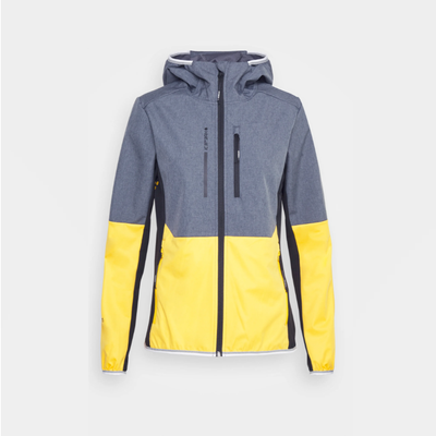 Icepeak Delli Windjack Grijs/Geel Dames - 46/3XL