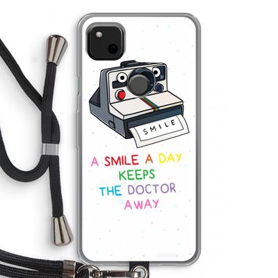 Smile: Pixel 4a Transparant Hoesje met koord