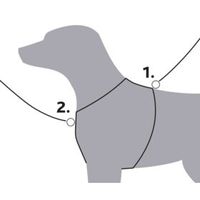 Trixie hondentuig premium trekking rood / grijs (M-L 62-74X2,5 CM) - thumbnail