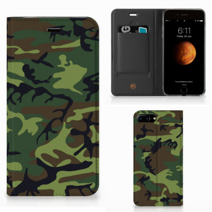 Apple iPhone 7 Plus | 8 Plus Hoesje met Magneet Army Dark