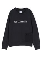 C.P. Company Kids sweat en coton à logo imprimé - Bleu - thumbnail