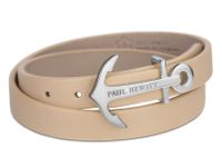 Paul Hewitt Armband North Bound Wrap Steel silver-hazelnut 42,5 cm PH-WB-S-22M