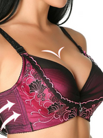Nooncat Embroidery Adjustable Gather Push Up Soft Breathable Bras - thumbnail