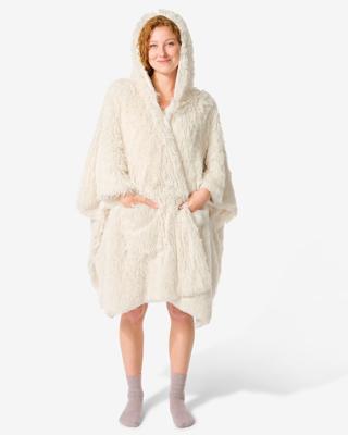 HEMA Dames Bankponcho One Size Capuchon En Zakken Crème