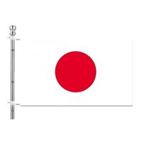 Vlaggenstok / vlaggenmast set - incl vlag van Japan 90 x 150 cm - aluminium - 183 cm