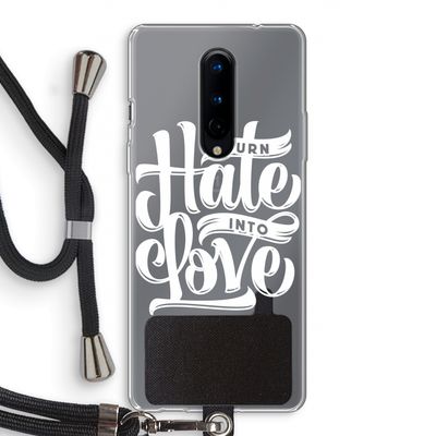 Turn hate into love: OnePlus 8 Transparant Hoesje met koord