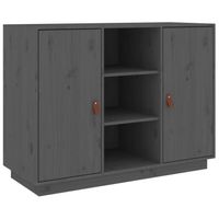 The Living Store Dressoir Massief Grenenhout - Grijs - 100 x 40 x 75 cm - Opbergruimte en Stevig Blad