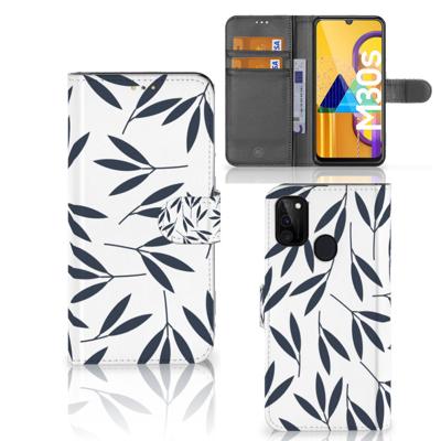 Samsung Galaxy M21 | M30s Hoesje Leaves Blue | Portemonnee hoesje
