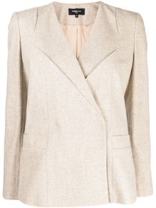 Paule Ka blazer asymétrique à design sans col - Marron