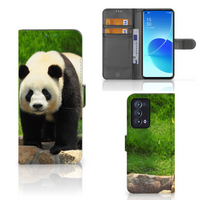 OPPO Reno 6 Pro Plus 5G Telefoonhoesje met Pasjes Panda - thumbnail