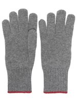Brunello Cucinelli gants bicolores en cachemire - Gris