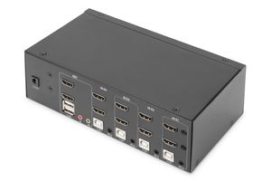 Digitus DS-12883 KVM-switch 4 poorten HDMI 4096 x 2560 Pixel, 2040 x 1080 Pixel, 1920 x 1080 Pixel