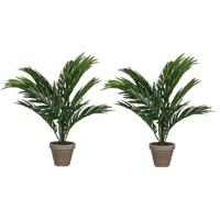 Mica Decorations Kunstplant - 2x - areca palm - in pot - 40 cm
