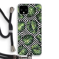 Geometrische jungle: Pixel 4 Transparant Hoesje met koord