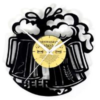 Vinyl wandklok proost bier - thumbnail