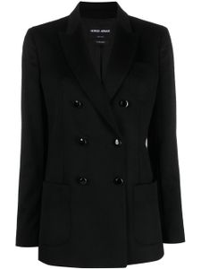 Giorgio Armani blazer croisé à revers crantés - Noir