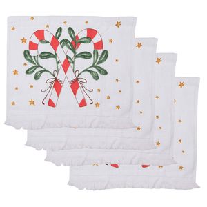 HAES DECO - Gastendoek / handdoek - 40x66 cm - 100% Katoen - Happy Little Christmas