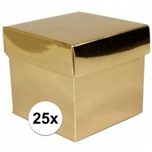 25x Vierkante gouden kadootjes/cadeautjes 10 cm