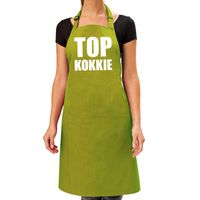 Top kokkie barbeque schort / keukenschort lime groen dames
