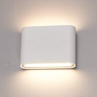 Dallas S LED Wandlamp Wit - 6 Watt 360lm - IP54 Waterdicht - 3000K Warm Wit - Dimbaar - Binnen en buitenlamp - Up & down light - Modern