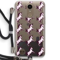 Musketon Unicorn: LG K10 (2017) Transparant Hoesje met koord