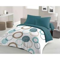 HOME LINGE PASSION Audace dekbedset - dekbed 240 x 260 cm + 2 kussenslopen 63x63 cm - Eendblauw