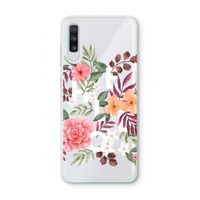 Hello in flowers: Samsung Galaxy A70 Transparant Hoesje