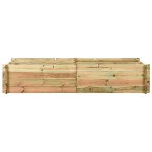 The Living Store Verhoogd Bed - Grenenhout - 197x100x40 cm - Groen geïmpregneerd