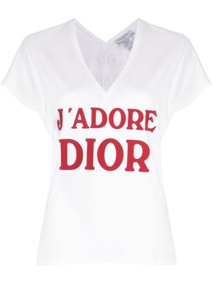 Christian Dior Pre-Owned t-shirt J'Adore Dior à col v (2003) - Blanc