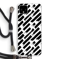 Zwarte vegen: Pixel 4 XL Transparant Hoesje met koord
