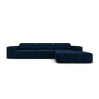 Cosmopolitan Design Chicago Hoekbank met Chaise Longue Rechts - Velvet - Koningsblauw