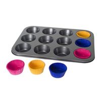 Muffins en cupcakes bakken bakvorm/bakblik 35 x 26 cm - voor 12x stuks