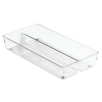 iDesign - Lade Organizer, 2 Vakken, 15.2 x 30.5 x 5.1 cm, Kunststof, Transparant - iDesign Linus - thumbnail