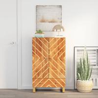 Hoge kast 60x33,5x100 cm massief mangohout bruin en zwart