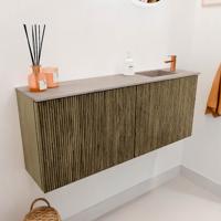 Toiletmeubel Mondiaz Joya Dlux | 100 cm | Meubelkleur Dusk | Faye wastafel Saba Wasbak Rechts | 1 kraangat