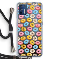 Pink donuts: Motorola Moto G9 Plus Transparant Hoesje met koord