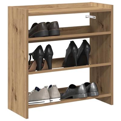 Schoenenrek 60x25x62 cm bewerkt hout artisanaal eikenkleur