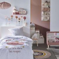 Kinderbeddengoedset + opvouwbare poef opbergbox - TODAY - RAINBOW - 140 x 200 cm - Katoen