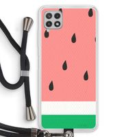 Watermeloen: Samsung Galaxy A22 4G Transparant Hoesje met koord Watermeloen: Samsung Galaxy A22 4G Transparant Hoesje met koord