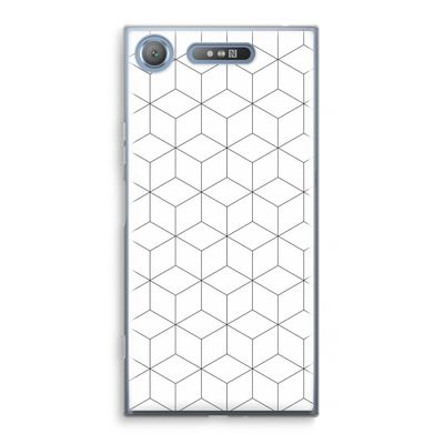 Zwart-witte kubussen: Sony Xperia XZ1 Transparant Hoesje